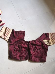 Maroon Saree With Blouse