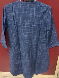 Blue Plaid Tunic Top