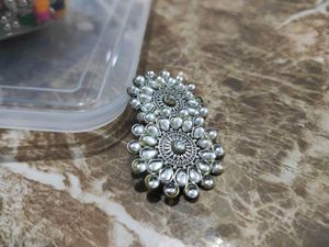 Silver Tone Statement Choker with earrings