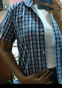 Blue Checker Shirt For Women