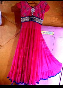 Elegant Pink Anarkali Gown