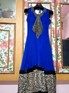 Blue Embellished Anarkali Dress