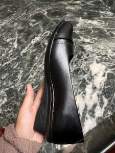 Black Synthetic Leather Ballerinas