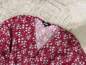 Red Floral Print Dress