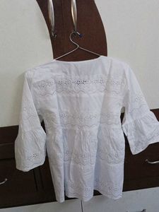 White Embroidered Top
