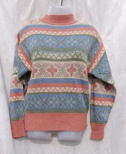 Vintage Patterned Knit Sweater