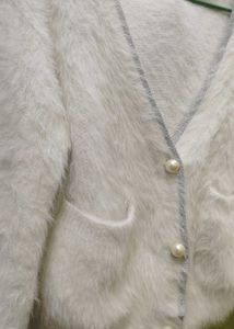 Fluffy White Cardigan