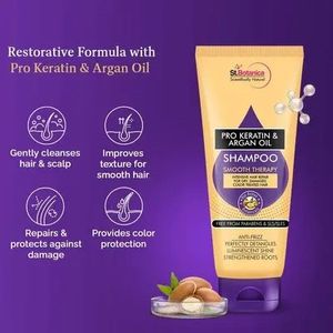 Pro Keratin &amp; Argan Oil Smooth Therapy Shampoo, 50ml - Get Complete Color Care With Goodness Of Pro Keratin &amp; Argan Oil