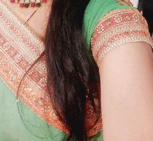 Elegant Green Zari work Saree