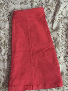H&amp;M Coral Button-Front Mini Skirt