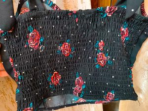 Floral Printed Sleeveless Crop Top