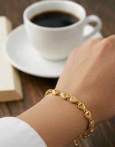 Gold Heart Link Bracelet