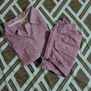 Cute Polka Dot Night Suit