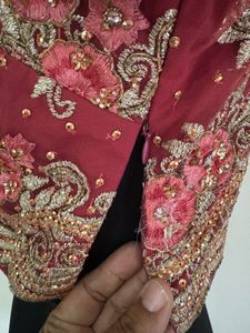 Embroidered Maroon Blouse