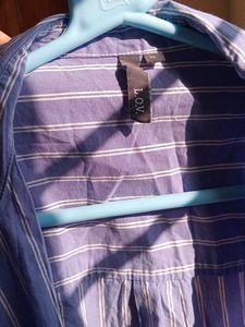 Blue Shriped Floral Print shirt