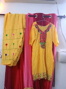 Yellow Embroidered Kurta