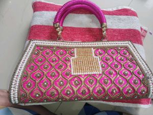 Pink Embellished Handbag