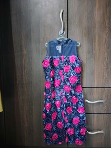 Floral Dress with Rosettes