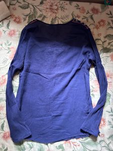 promod Blue Embroidered Tunic Top