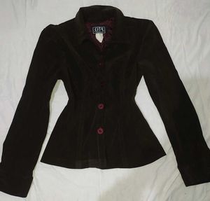 Velvet Maroon Blazer Type Jacket