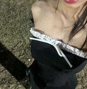 Black & White Ruffle corset Top