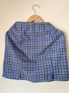 Blue Plaid Cropped Shirt