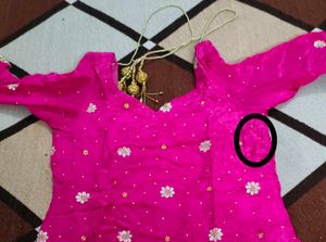 Pink hand Work Heavy Garara Suit