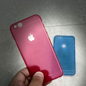 UltraSlim Case for iPhone 6/6S ) Fine Matte, Feather Light Cover - Light Red And Blue ( Pair Of 2)