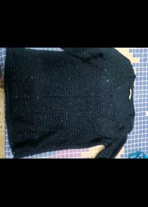 Sparkly Black Full sleeves top in xl size