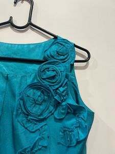 Teal Sleeveless Corset Top