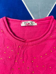 Pink Embellished Sweater