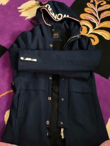 Navy &#34;Wonder&#34; Hooded Coat