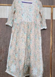 Full Chanderi Silk Kurti With Lining Suit