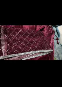 Burgundy Embellished Lehenga Set