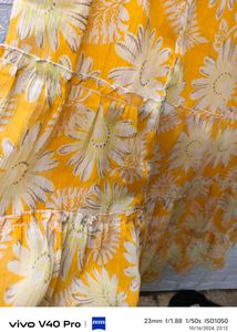 Radiant Yellow Floral Skirt - Small to Medium Size