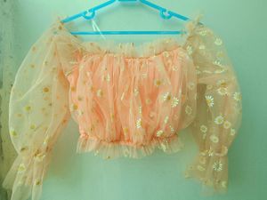 𐙚 Daisy Printed Off Shoulder Crop Top 𐙚