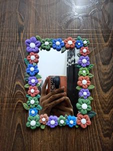 Floral Clay Mirror