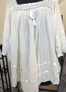 Creamy White Boho Tunic Top