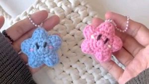 Crochet Star Bagcharm And Keychain