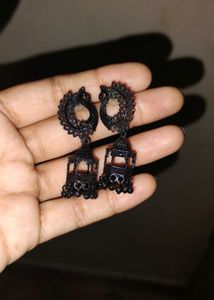 Black Jhumka Earrings
