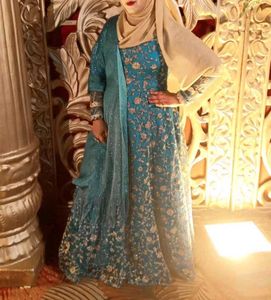 Beautiful Gown With Dupatta Sky Blue