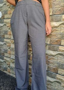 Gray Wide Leg Dress Pants