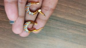 Beautiful Unused Golden Earrings