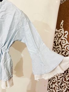 Blue Peplum Style Top