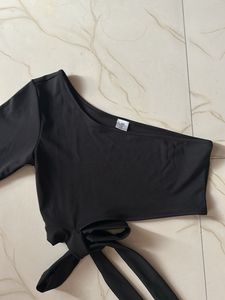 One Shoulder Classy Black Top