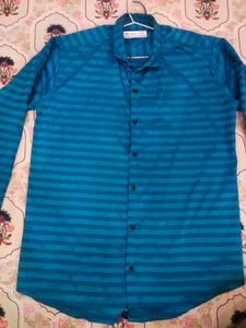 Blue Striped Button-Down Shirt