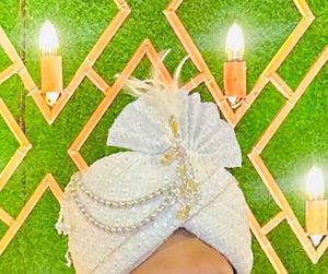 Groom Patka,Pagdi White