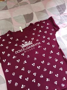 Mickey Print D&amp;G Inspired Graphic Tee-size M