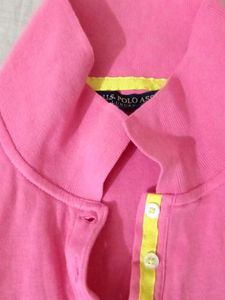 Pink Polo Top