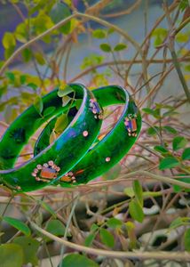 Green Bangles - Set of Two
